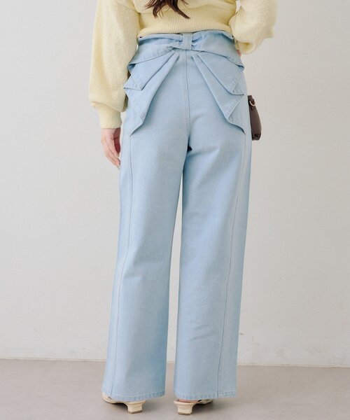 continuer de NICE CLAUP（コンティニューデナイスクラップ）の「バッグリボンストレートデニム（デニムパンツ・レディース・インディゴブルー/その他・MEDIUM/SMALL）」の22枚目の写真