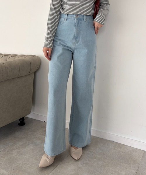 continuer de NICE CLAUP（コンティニューデナイスクラップ）の「バッグリボンストレートデニム（デニムパンツ・レディース・インディゴブルー/その他・MEDIUM/SMALL）」の7枚目の写真