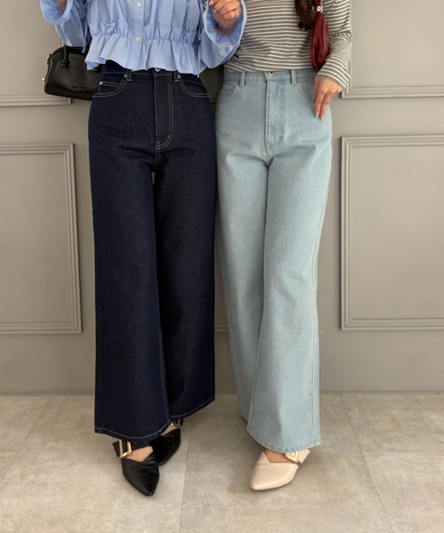 continuer de NICE CLAUP（コンティニューデナイスクラップ）の「バッグリボンストレートデニム（デニムパンツ・レディース・インディゴブルー/その他・MEDIUM/SMALL）」の5枚目の写真