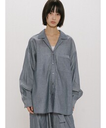 MIDIUMISOLID for Ladies シアーデニムオープンカラーシャツ