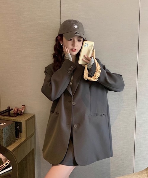 WESTSEA(ウエストシー)の「オーバーサイズ テーラードジャケット(テーラードジャケット・レディース・チャコール/レッド/ブラック・M/L)」の10枚目の写真