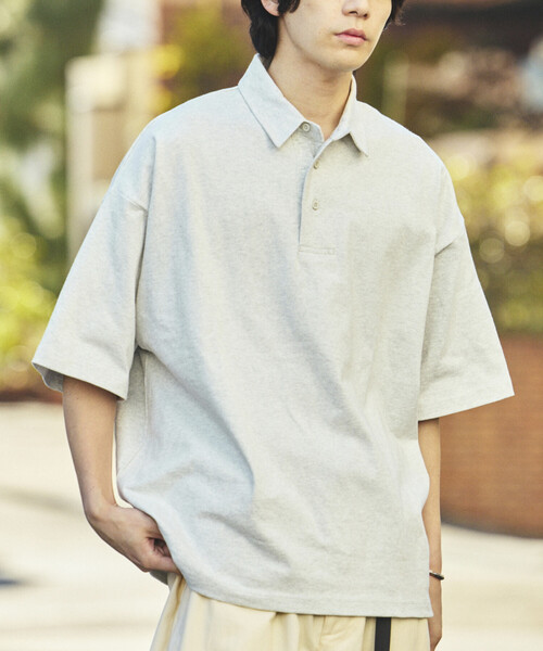 FREAK'S STORE(フリークスストア)の「限定展開 9オンス Heavyweight ビッグシルエット ヘビーウェイト ポロシャツ/オーバーサイズポロ(ポロシャツ・メンズ・ホワイト/ネイビー/アッシュグレー/グレイッシュベージュ/ブラック/スミクロ・LARGE/MEDIUM/SMALL/X-SMALL)」の5枚目の写真