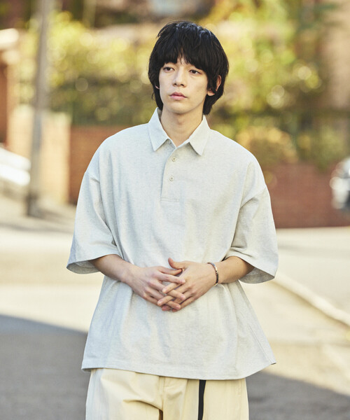 FREAK'S STORE(フリークスストア)の「限定展開 9オンス Heavyweight ビッグシルエット ヘビーウェイト ポロシャツ/オーバーサイズポロ(ポロシャツ・メンズ・ホワイト/ネイビー/アッシュグレー/グレイッシュベージュ/ブラック/スミクロ・LARGE/MEDIUM/SMALL/X-SMALL)」の7枚目の写真