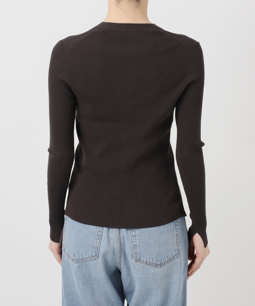 IENA(イエナ)の「《新色/追加》ECO SPLASH リブVネックカーディガン(カーディガン/ボレロ・レディース・ブラウン/アイボリー・FREE)」の10枚目の写真