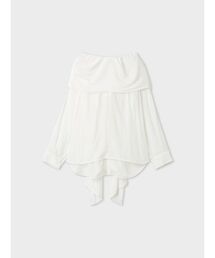 【洗える】オフショルダーサテンドレスシャツ