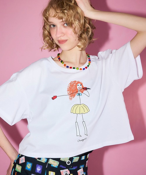 Cepica（セピカ）の「【BLACK SCORE】STICK CHAPPELL CROPPED T（Tシャツ/カットソー・レディース・ホワイト・FREE）」の4枚目の写真