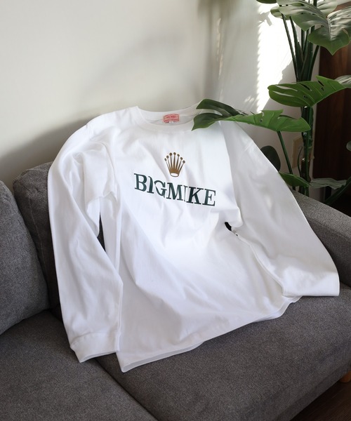 BIG MIKE（ビッグマイク）の「BIG MIKE プリント長袖Tシャツ ロンT L/S（Tシャツ/カットソー・メンズ・ホワイト系3/ブラック/ホワイト/ブラック系1/ブラック系3/ブラック系2/ブルー/ヘザーグレー/チャコール/ブラック系/サンドベージュ/ホワイト系2/ホワイト系1/ホワイト系・XL/L/M）」の4枚目の写真