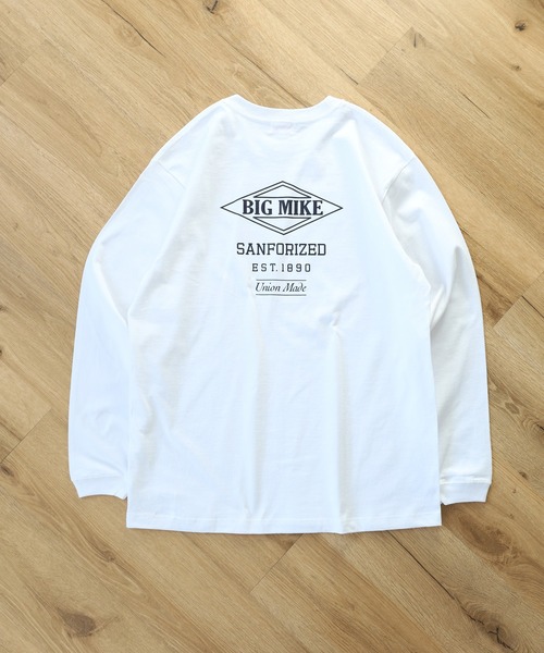BIG MIKE（ビッグマイク）の「BIG MIKE プリント長袖Tシャツ ロンT L/S（Tシャツ/カットソー・メンズ・ホワイト系3/ブラック/ホワイト/ブラック系1/ブラック系3/ブラック系2/ブルー/ヘザーグレー/チャコール/ブラック系/サンドベージュ/ホワイト系2/ホワイト系1/ホワイト系・XL/L/M）」の17枚目の写真
