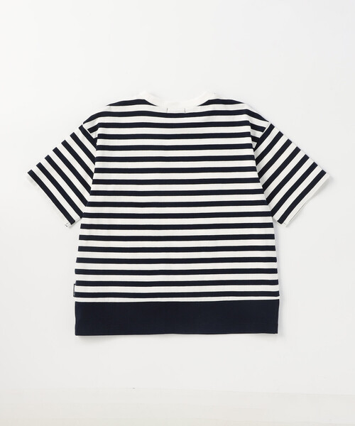 COMME CA ISM(コムサイズム)の「デニムワッペン付き ボーダー半袖Tシャツ(Tシャツ/カットソー・キッズ・ネイビー・100cm/110cm/120cm/130cm/140cm/150cm)」の2枚目の写真