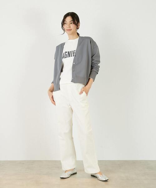 MELROSE claire(メルローズ クレール)の「【超軽量天竺前立て2重デザインVカーディガン】(カーディガン/ボレロ・レディース・オフホワイト/グレー/ライトイエロー・FREE)」の22枚目の写真