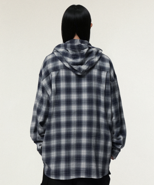 IDWS(アイドンワナセル)の「Hooded Checkered Shirt Blue(シャツ/ブラウス・レディース・その他・0/2/1)」の4枚目の写真
