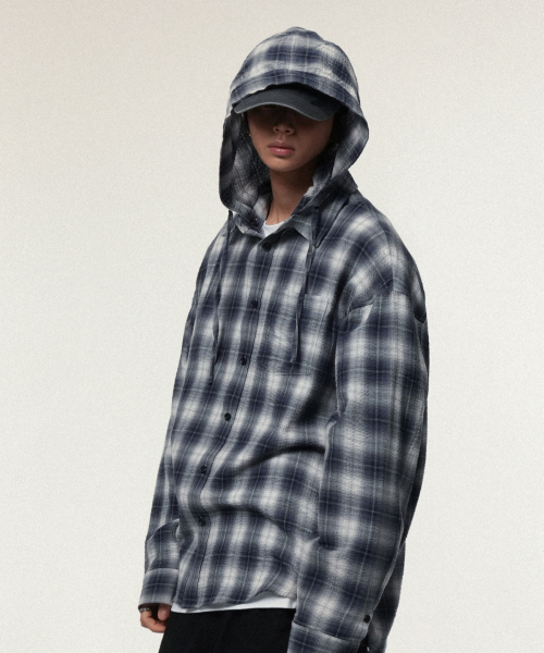 IDWS(アイドンワナセル)の「Hooded Checkered Shirt Blue(シャツ/ブラウス・レディース・その他・0/2/1)」の6枚目の写真