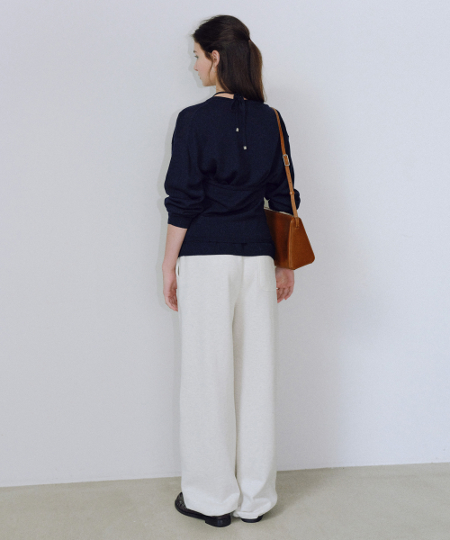 URAGO(ユラーゴ)の「Play wide sweatpants(その他パンツ・レディース・オートミール/ネイビー・FREE)」の4枚目の写真