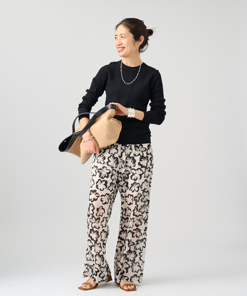 VERMEIL par iena(ヴェルメイユパーイエナ)の「ランダムRIB クルーネックロングスリーブプルオーバー(ニット/セーター・レディース・ピンク/ホワイト/ブラック・FREE)」の21枚目の写真