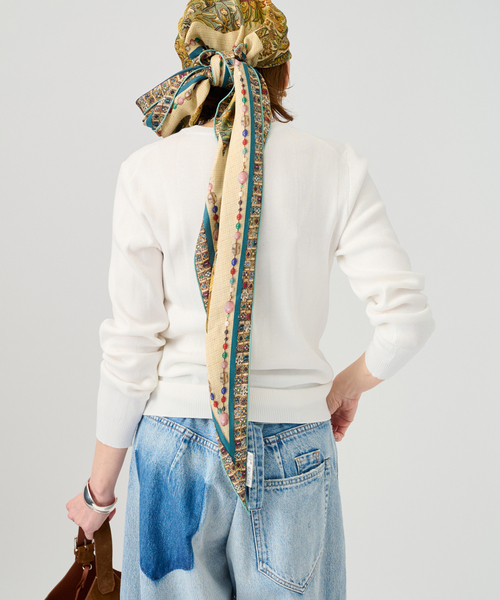 VERMEIL par iena(ヴェルメイユパーイエナ)の「ランダムRIB クルーネックロングスリーブプルオーバー(ニット/セーター・レディース・ピンク/ホワイト/ブラック・FREE)」の4枚目の写真