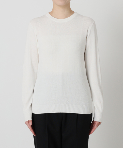 VERMEIL par iena(ヴェルメイユパーイエナ)の「ランダムRIB クルーネックロングスリーブプルオーバー(ニット/セーター・レディース・ピンク/ホワイト/ブラック・FREE)」の10枚目の写真