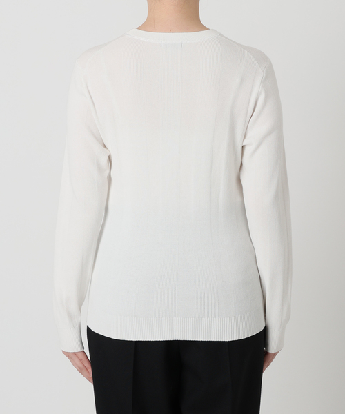 VERMEIL par iena(ヴェルメイユパーイエナ)の「ランダムRIB クルーネックロングスリーブプルオーバー(ニット/セーター・レディース・ピンク/ホワイト/ブラック・FREE)」の12枚目の写真