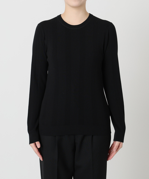 VERMEIL par iena(ヴェルメイユパーイエナ)の「ランダムRIB クルーネックロングスリーブプルオーバー(ニット/セーター・レディース・ピンク/ホワイト/ブラック・FREE)」の17枚目の写真