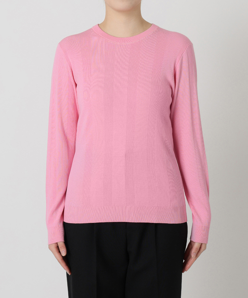 VERMEIL par iena(ヴェルメイユパーイエナ)の「ランダムRIB クルーネックロングスリーブプルオーバー(ニット/セーター・レディース・ピンク/ホワイト/ブラック・FREE)」の19枚目の写真