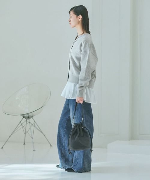 LAKOLE（ラコレ）の「Wフェイススナップカーディガン / 638297（カーディガン/ボレロ・レディース・ピンク/ブラック/杢グレー・FREE）」の6枚目の写真