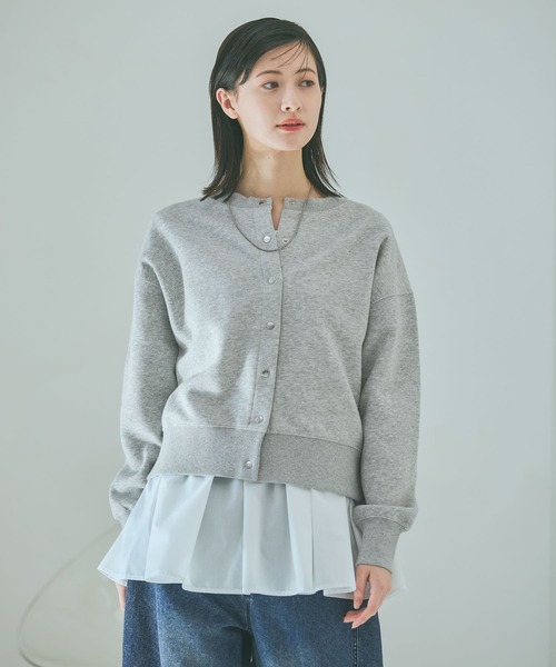 LAKOLE（ラコレ）の「Wフェイススナップカーディガン / 638297（カーディガン/ボレロ・レディース・ピンク/ブラック/杢グレー・FREE）」の8枚目の写真