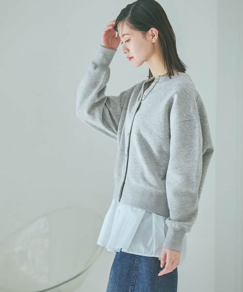 LAKOLE（ラコレ）の「Wフェイススナップカーディガン / 638297（カーディガン/ボレロ・レディース・ピンク/ブラック/杢グレー・FREE）」の10枚目の写真