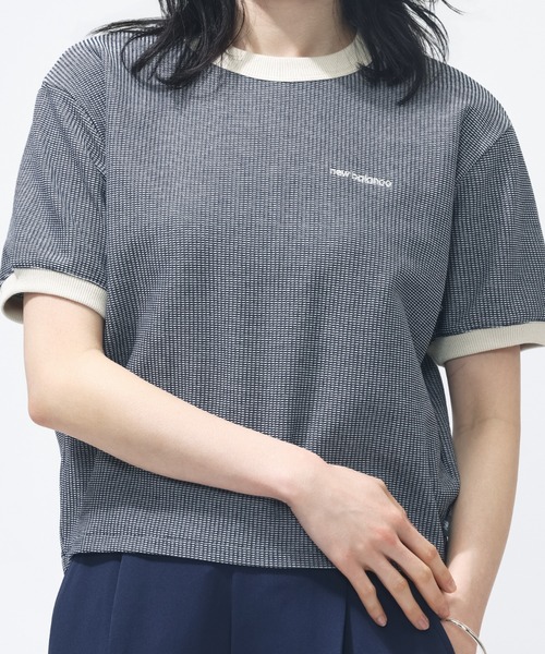 NEW BALANCE(ニューバランス)の「ニューバランス New Balance ドビーショートスリーブプルオーバー_(Tシャツ/カットソー・レディース・ダークグリーン/アイボリー/ネイビー・XL/M/S/L)」の3枚目の写真