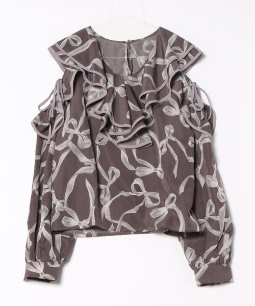 apres jour(アプレジュール)の「フリル襟リボンブラウス(シャツ/ブラウス・レディース・ブラック/オフホワイト/モカ・X-LARGE/フリー)」の7枚目の写真