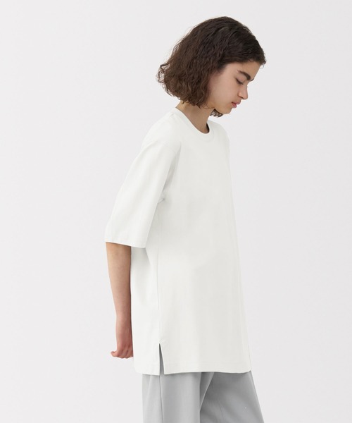 MUJI Labo（ムジラボ）の「男女兼用 スムースジャージー半袖プルオーバー（Tシャツ/カットソー・メンズ・オフホワイト/ブラック/サンドベージュ・XS/S/M/L/XL）」の6枚目の写真