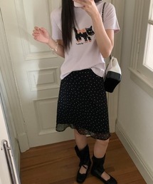 ドット柄ミニスカート