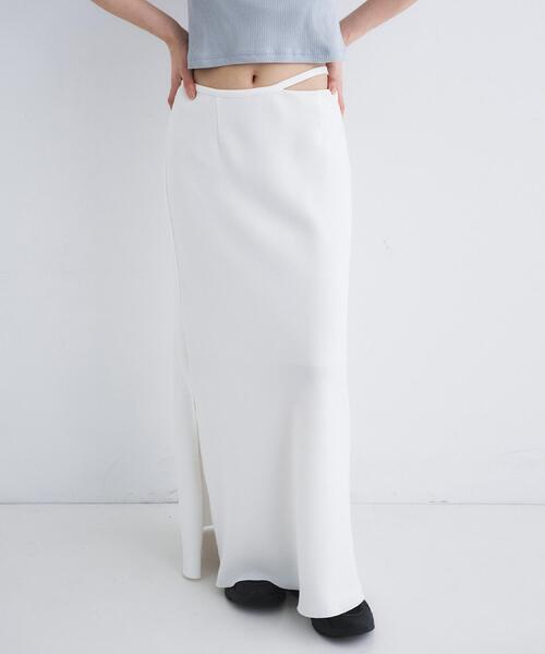 CODE A（コードエー）の「【ReRe】easy－fit long skirt（スカート・レディース・ブラック/ホワイト/ベージュ・38/36/34）」の4枚目の写真