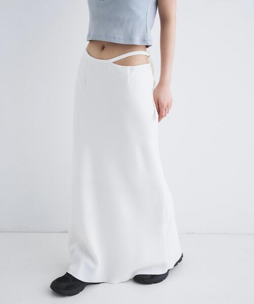 CODE A（コードエー）の「【ReRe】easy－fit long skirt（スカート・レディース・ブラック/ホワイト/ベージュ・38/36/34）」の5枚目の写真