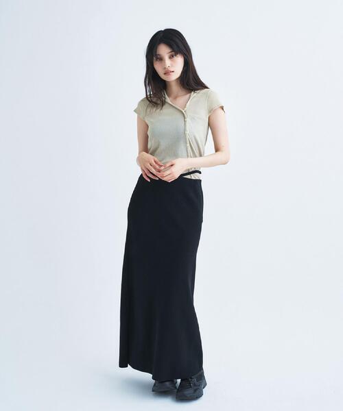 CODE A（コードエー）の「【ReRe】easy－fit long skirt（スカート・レディース・ブラック/ホワイト/ベージュ・38/36/34）」の12枚目の写真
