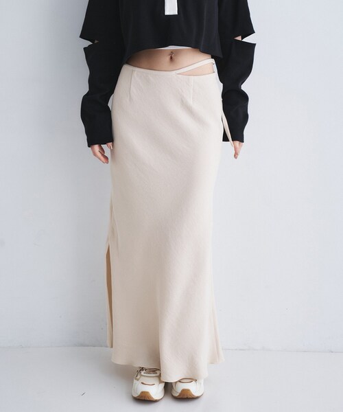 CODE A（コードエー）の「【ReRe】easy－fit long skirt（スカート・レディース・ブラック/ホワイト/ベージュ・38/36/34）」の14枚目の写真