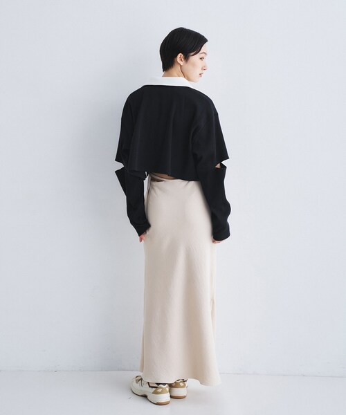 CODE A（コードエー）の「【ReRe】easy－fit long skirt（スカート・レディース・ブラック/ホワイト/ベージュ・38/36/34）」の18枚目の写真