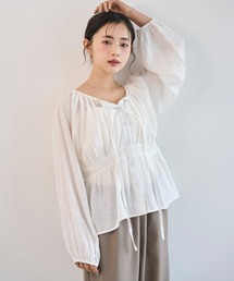 mil | ナロータイ ペプラム ブラウス 【587238】(シャツ/ブラウス)