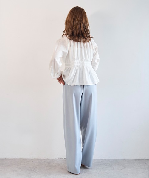 mil（ミル）の「ナロータイ ペプラム ブラウス 【587238】（シャツ/ブラウス・レディース・オフホワイト/ブラック・ONESIZE）」の16枚目の写真