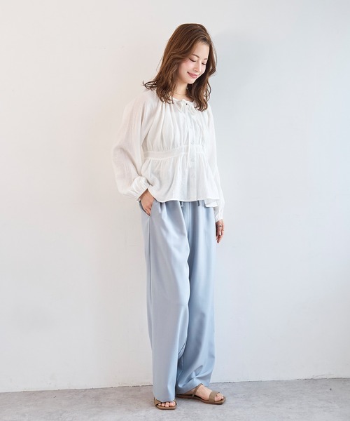 mil（ミル）の「ナロータイ ペプラム ブラウス 【587238】（シャツ/ブラウス・レディース・オフホワイト/ブラック・ONESIZE）」の13枚目の写真