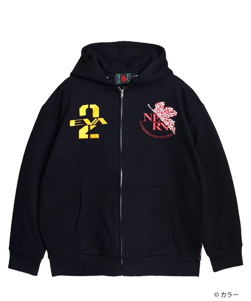 PANDIESTA(パンディエスタ)の「EVANGELION×錦 / ヱヴァンゲリヲン×ニシキ 月下桜2号機パーカー(M2)(パーカー・メンズ・ブラック・L/M/XXL/XL)」の2枚目の写真