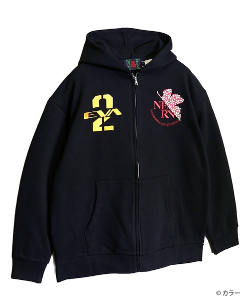 PANDIESTA(パンディエスタ)の「EVANGELION×錦 / ヱヴァンゲリヲン×ニシキ 月下桜2号機パーカー(M2)(パーカー・メンズ・ブラック・L/M/XXL/XL)」の3枚目の写真