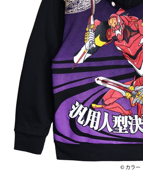 PANDIESTA(パンディエスタ)の「EVANGELION×錦 / ヱヴァンゲリヲン×ニシキ 月下桜2号機パーカー(M2)(パーカー・メンズ・ブラック・L/M/XXL/XL)」の6枚目の写真