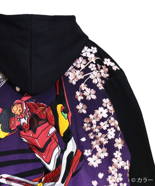 PANDIESTA(パンディエスタ)の「EVANGELION×錦 / ヱヴァンゲリヲン×ニシキ 月下桜2号機パーカー(M2)(パーカー・メンズ・ブラック・L/M/XXL/XL)」の7枚目の写真