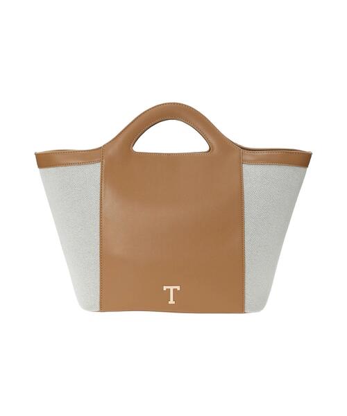 Te chichi（テチチ）の「Tメタルキャンバスエコレザーコンビトートバッグ（ハンドバッグ・レディース・ブラック/ベージュ・F）」の7枚目の写真