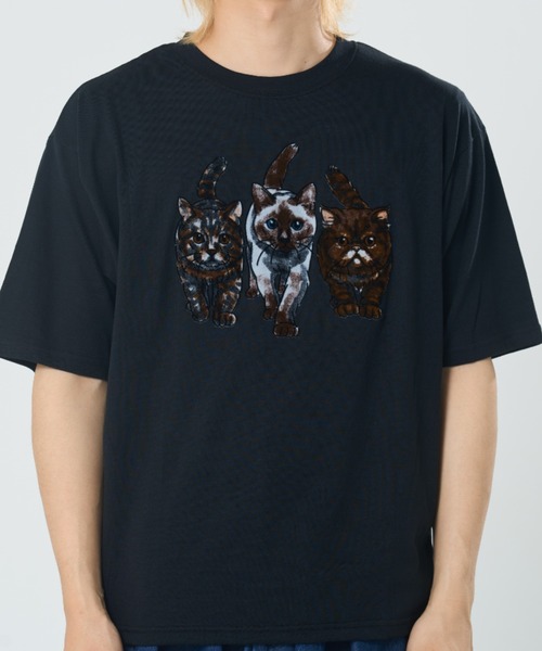CORISCO（コリスコ）の「フロッキーアニマル柄TEE(M1)（Tシャツ/カットソー・メンズ・ホワイト/ブラック/チャコールグレー・X-LARGE/LARGE/MEDIUM）」の2枚目の写真