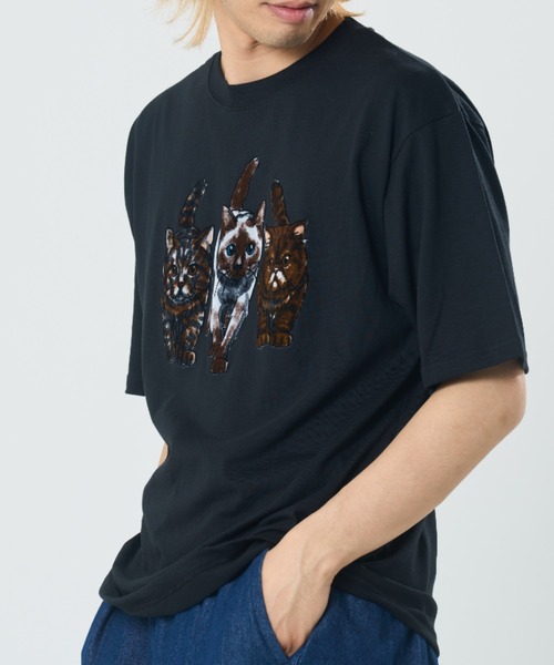 CORISCO（コリスコ）の「フロッキーアニマル柄TEE(M1)（Tシャツ/カットソー・メンズ・ホワイト/ブラック/チャコールグレー・X-LARGE/LARGE/MEDIUM）」の8枚目の写真