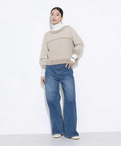 Gabardine K.T(ギャバジンケーティー)の「〔 +サイズ 〕 ふわもこモールシャギーヤーン ファーセーター(ニット/セーター・レディース・グレー/ベージュ・15号)」の19枚目の写真