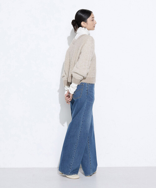 Gabardine K.T(ギャバジンケーティー)の「〔 +サイズ 〕 ふわもこモールシャギーヤーン ファーセーター(ニット/セーター・レディース・グレー/ベージュ・15号)」の20枚目の写真
