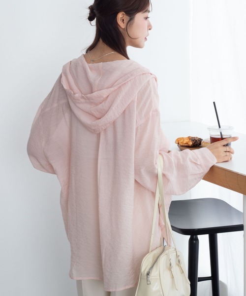 WEGO(ウィゴー)の「WEGO/【26年春新作】シアーフードシャツ(シャツ/ブラウス・レディース・ブルー/アイボリー/ライトイエロー/ライトピンク/チャコール・FREE)」の1枚目の写真