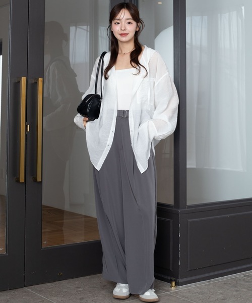 WEGO(ウィゴー)の「WEGO/【26年春新作】シアーフードシャツ(シャツ/ブラウス・レディース・ブルー/アイボリー/ライトイエロー/ライトピンク/チャコール・FREE)」の20枚目の写真