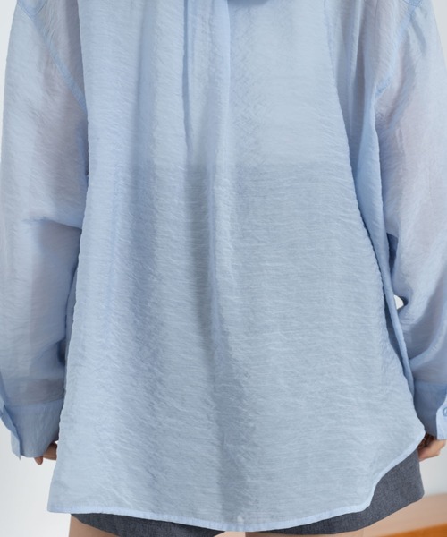 WEGO(ウィゴー)の「WEGO/【26年春新作】シアーフードシャツ(シャツ/ブラウス・レディース・ブルー/アイボリー/ライトイエロー/ライトピンク/チャコール・FREE)」の22枚目の写真